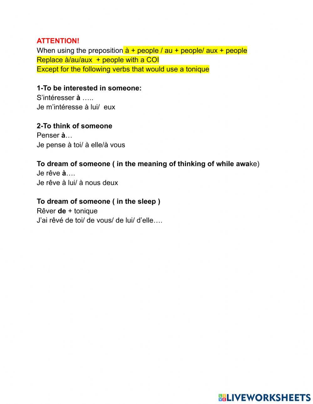 Pronoms compléments