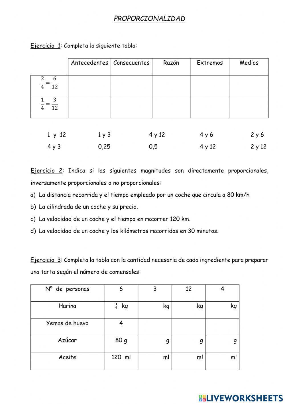 Magnitudes proporcionales