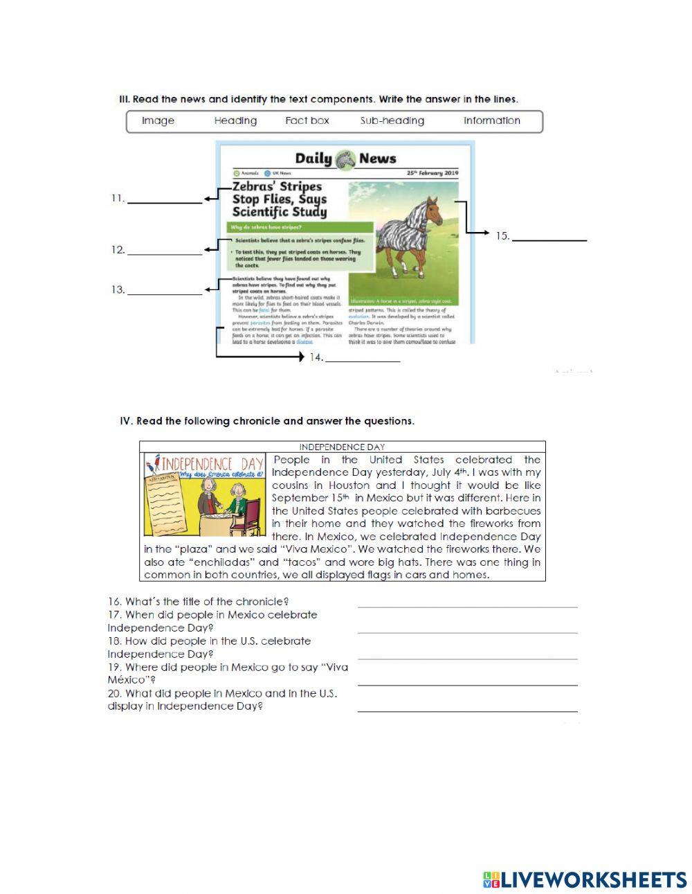 6th GRADE 3rd PERIOD EXAM JUNE 2021
