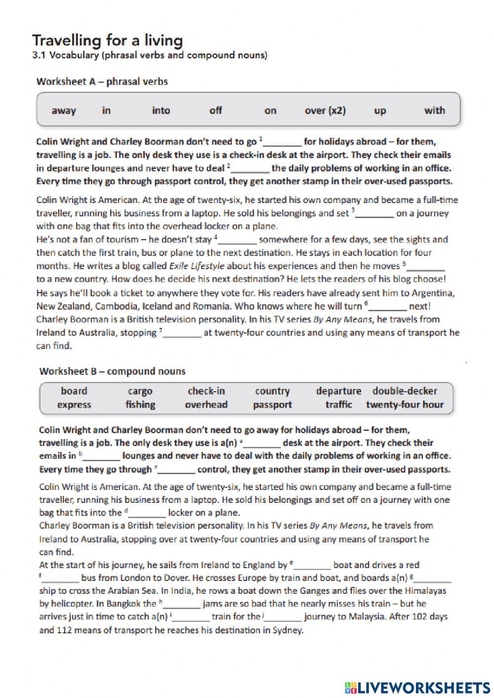 Travelling for a living