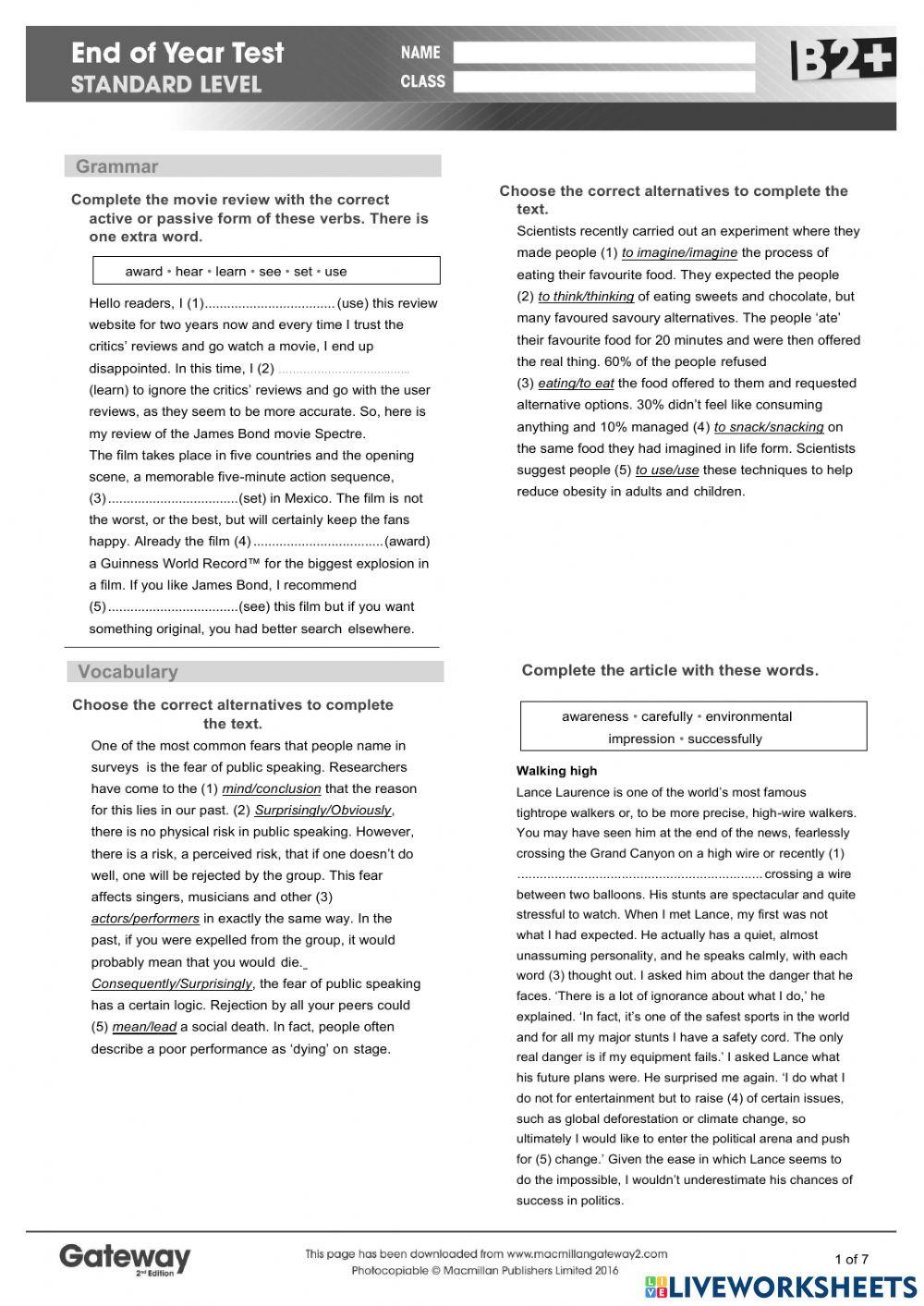 Gateway B2+ FINAL TEST