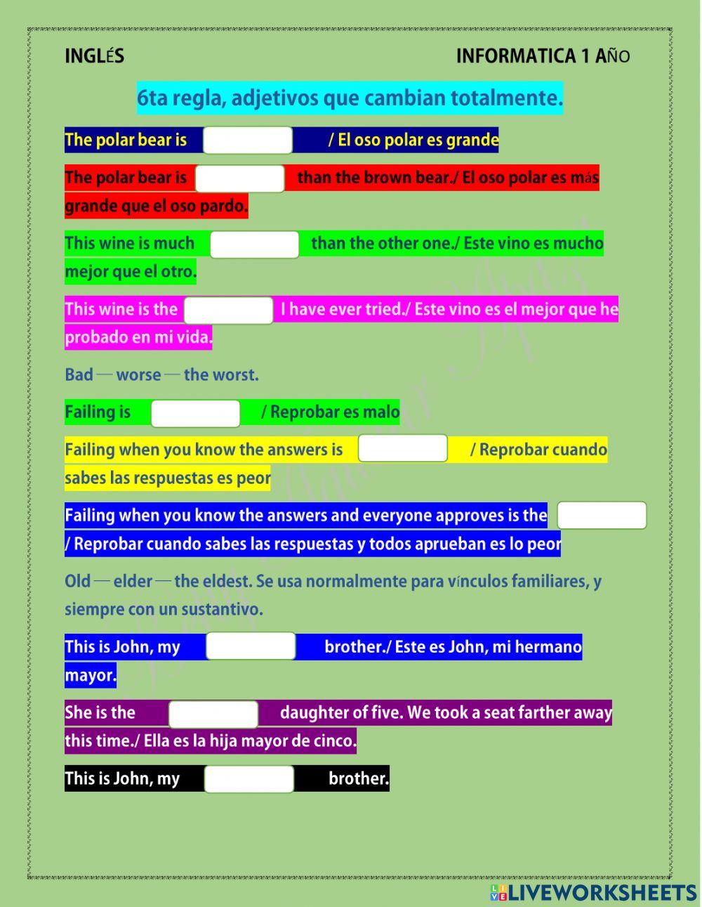 Adjetivos en inglés