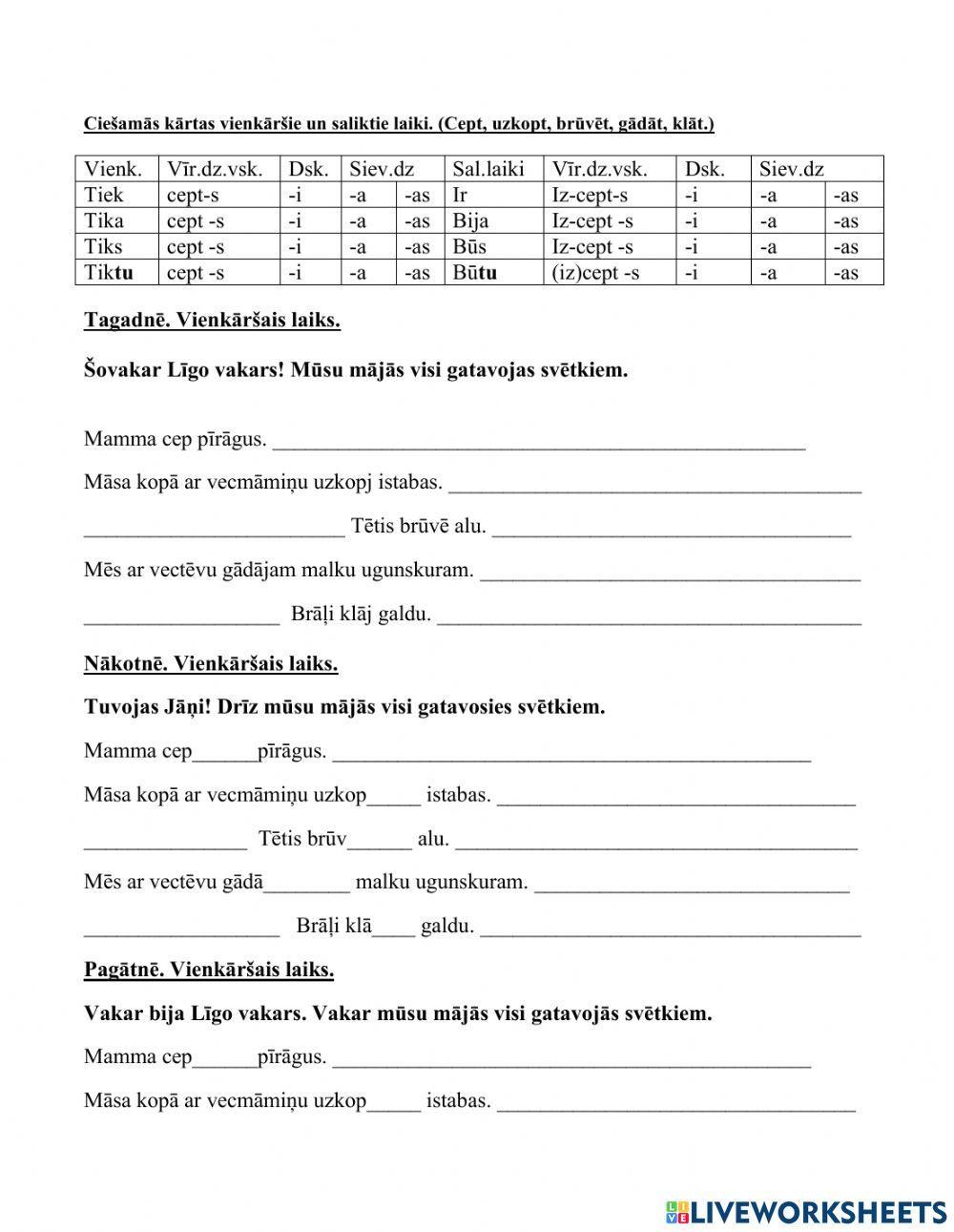 Darbības vārda ciešamā kārta.