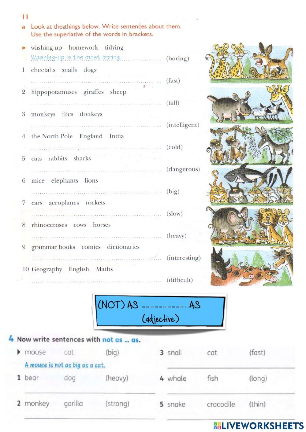 Comparative and superlatives