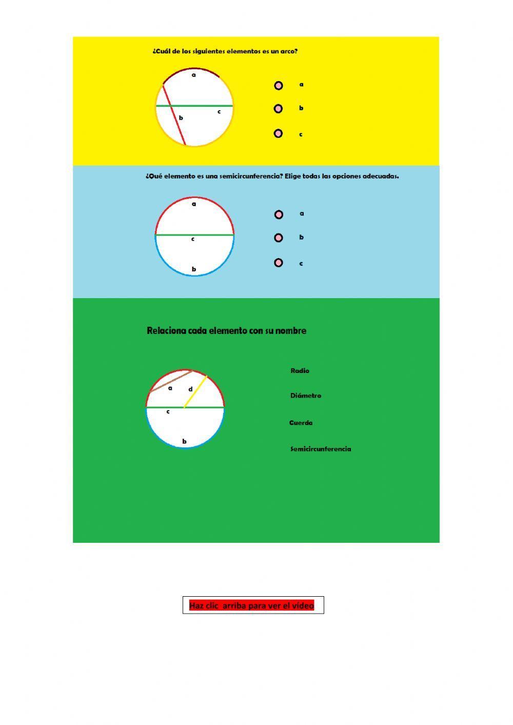La circunferencia y sus partes