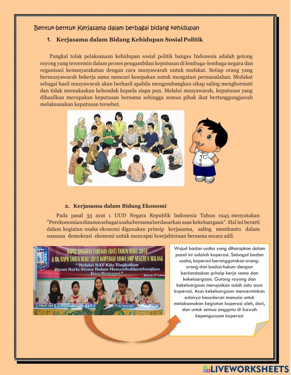 Kerjasama dalam bidang kehidupan new