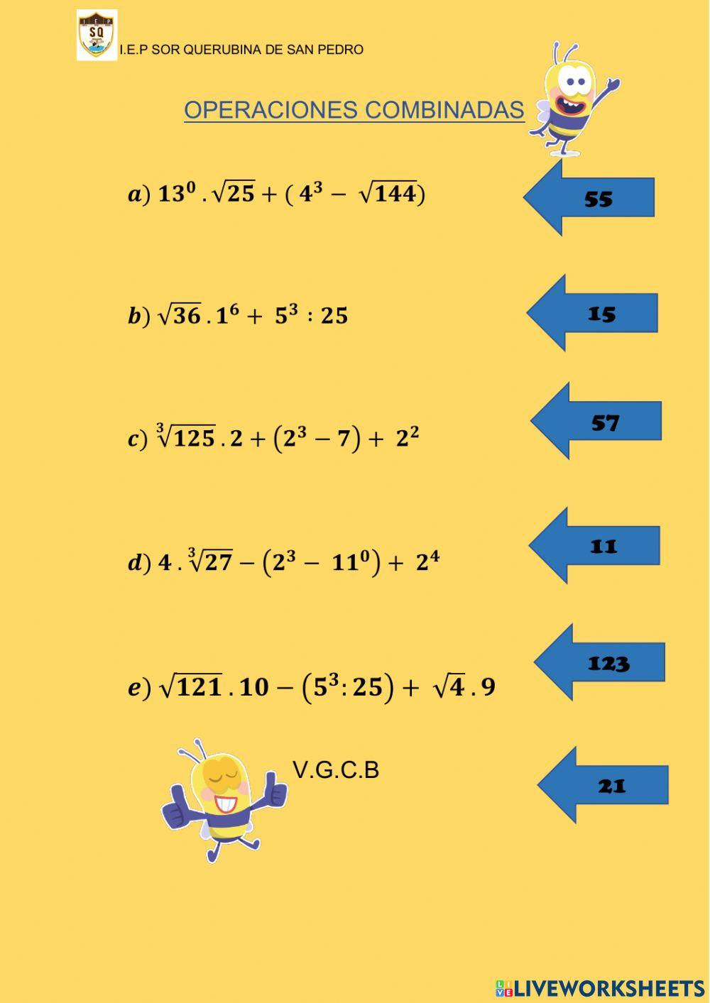Operaciones combinadas II