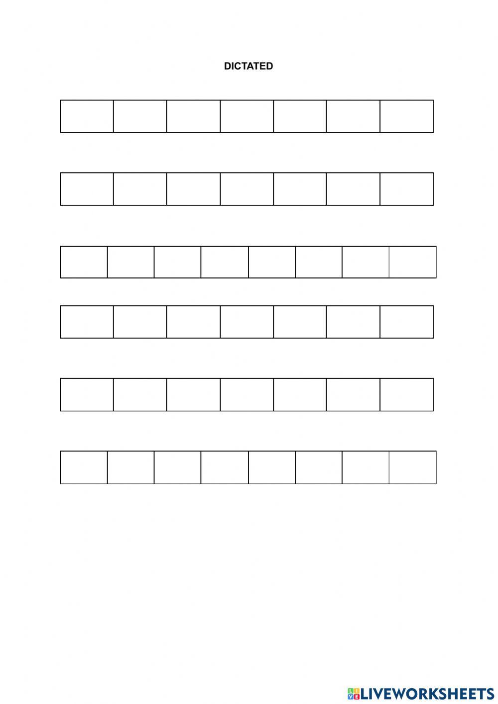 Dictado en oraciones