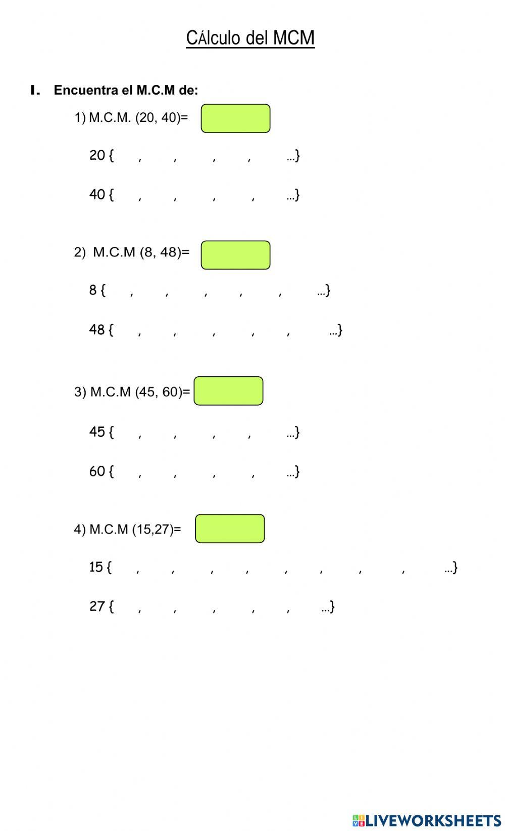 Minímo Común Múltiplo