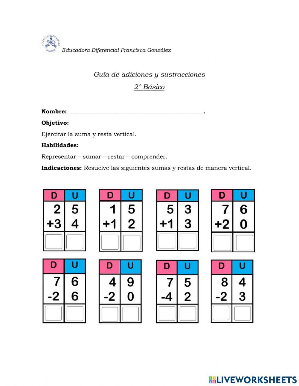 Suma y resta vertical