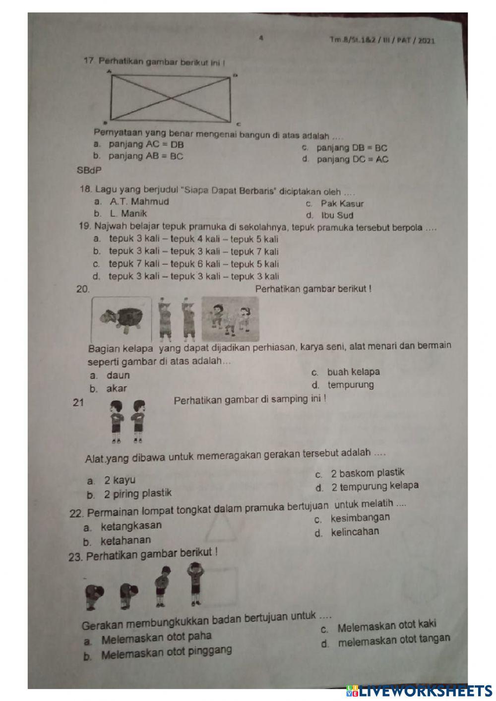 PAT Tematik Tema 8 Subtema 1&2