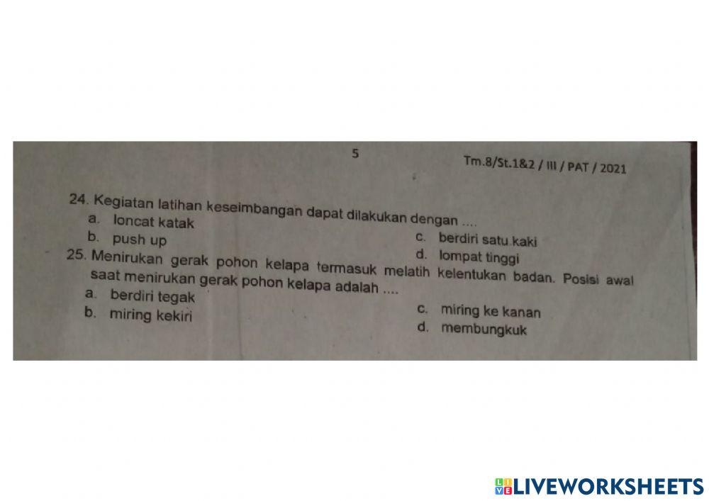 PAT Tematik Tema 8 Subtema 1&2
