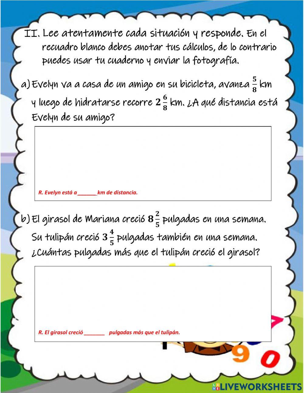 Adición y Sustracción con Fracciones