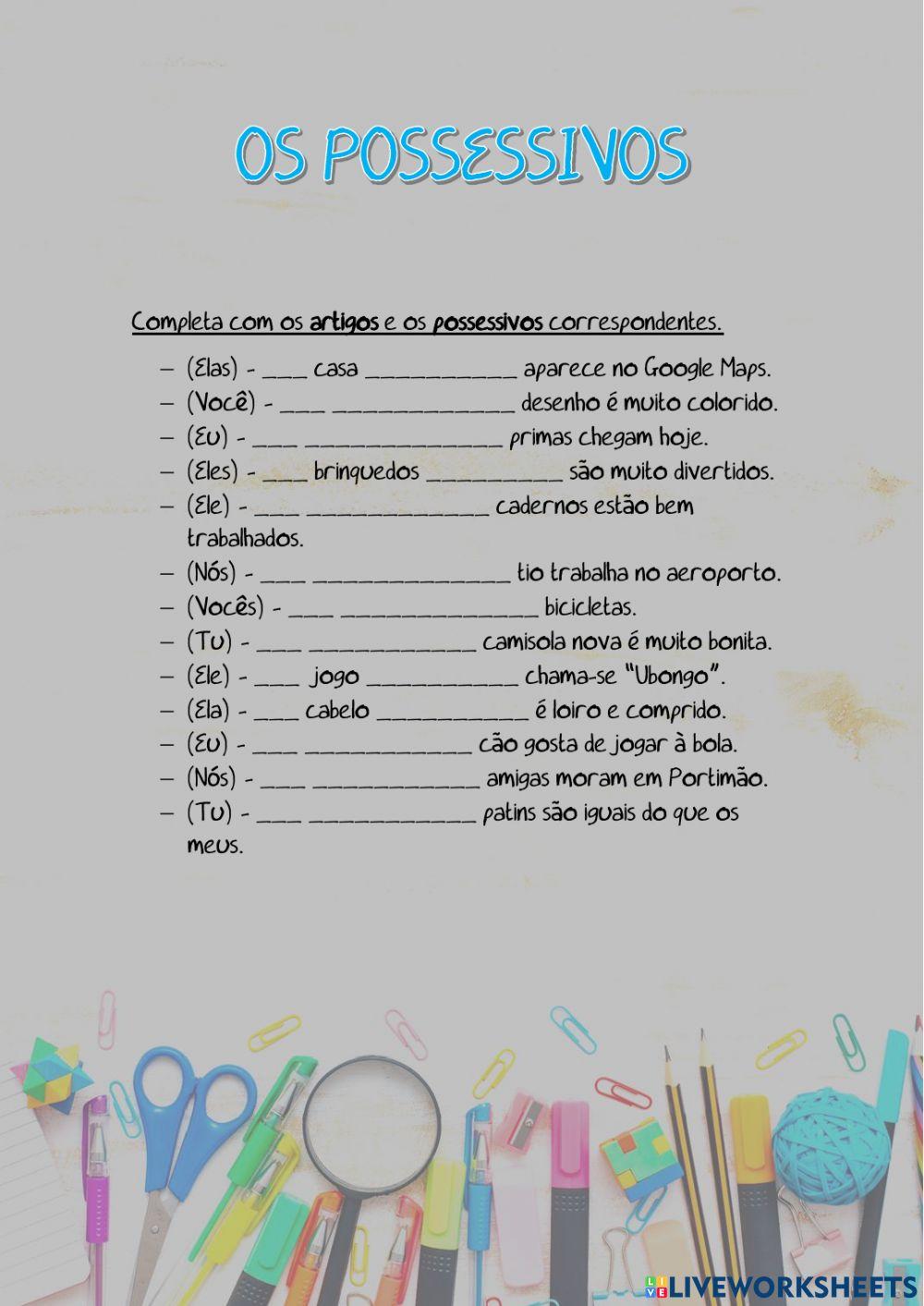 Os possessivos Os possessivos