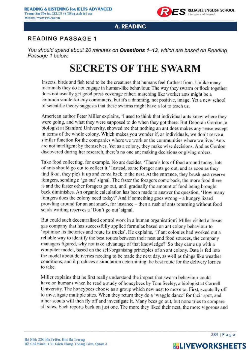 Mock Test 3 Reading Section 1