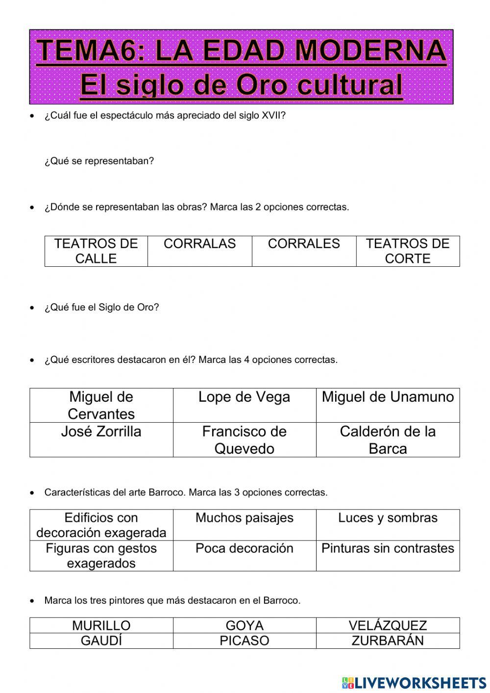 Siglo xvii: el siglo de oro cultural