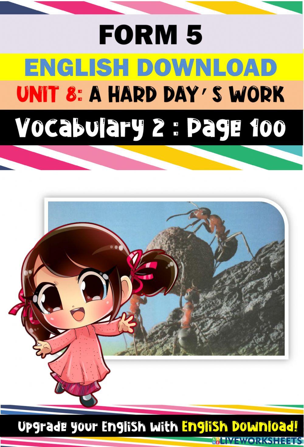 English Download B1 Unit 8 (page 100: Vocabulary 2)