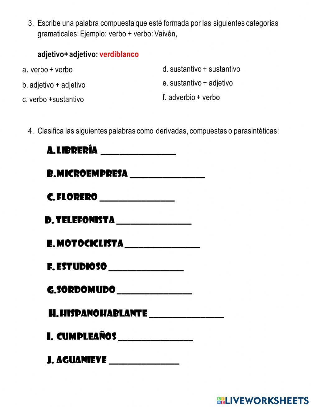 Formación de palabras