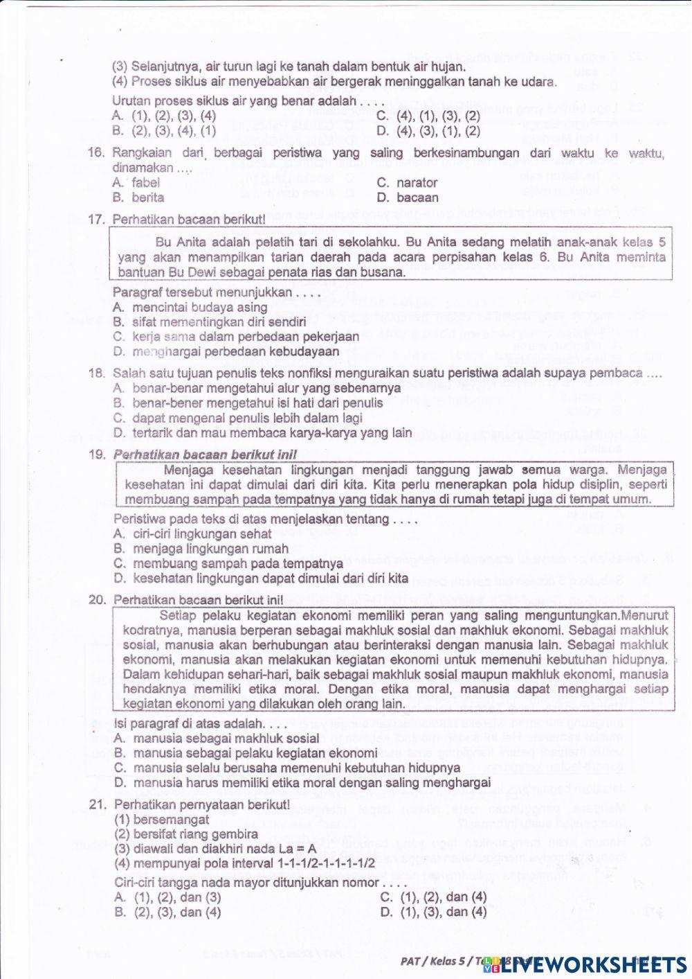 Pat t8s1 kelas 5 kamis, 10 juni 2021