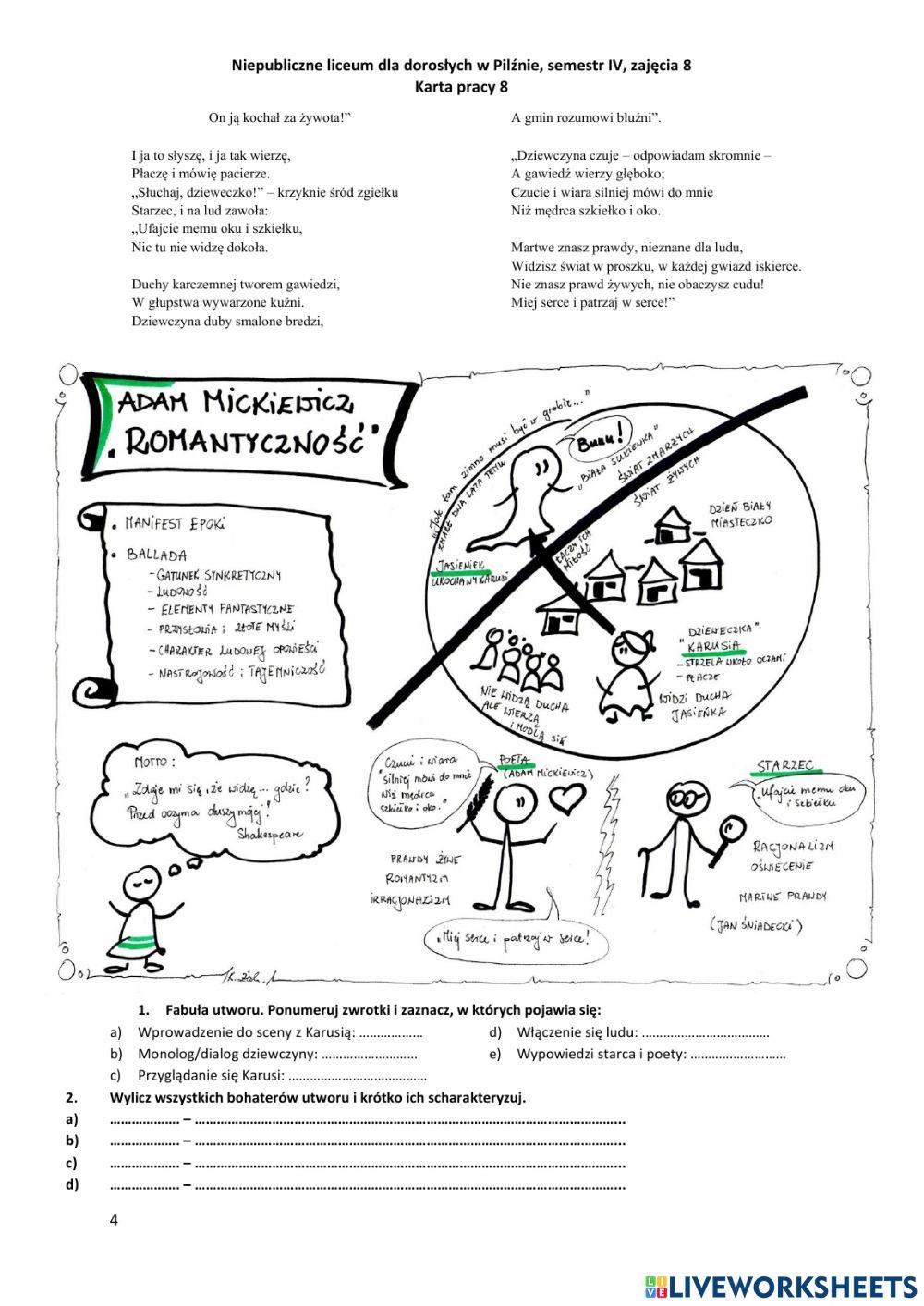 Liceum dla dorosłych w Pilźnie, semestr IV, zajęcia 8