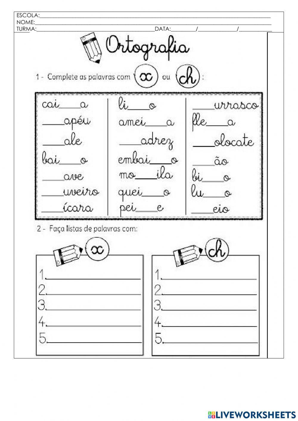 Atividades de portugues