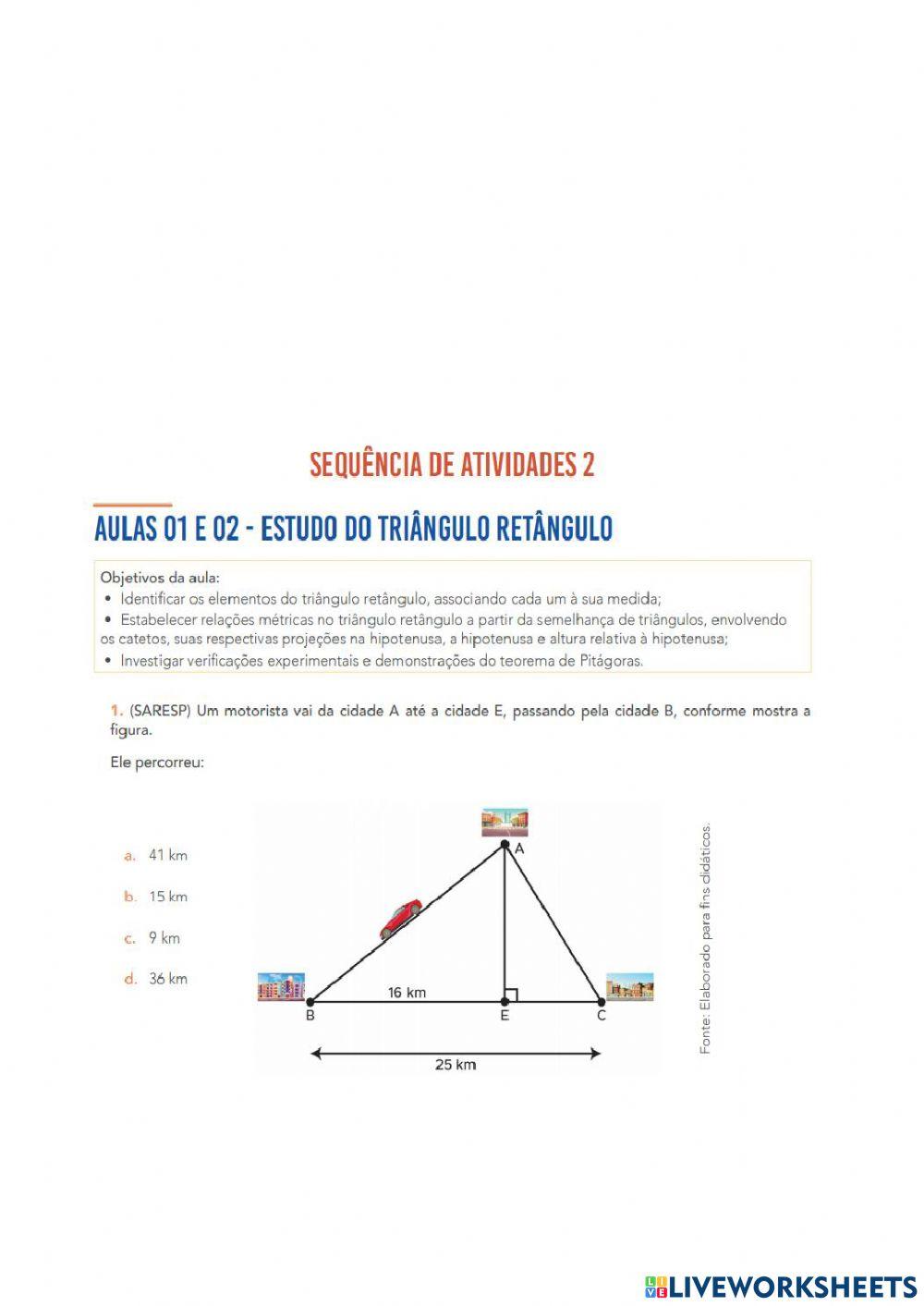 Estudo do Triângulo Retângulo