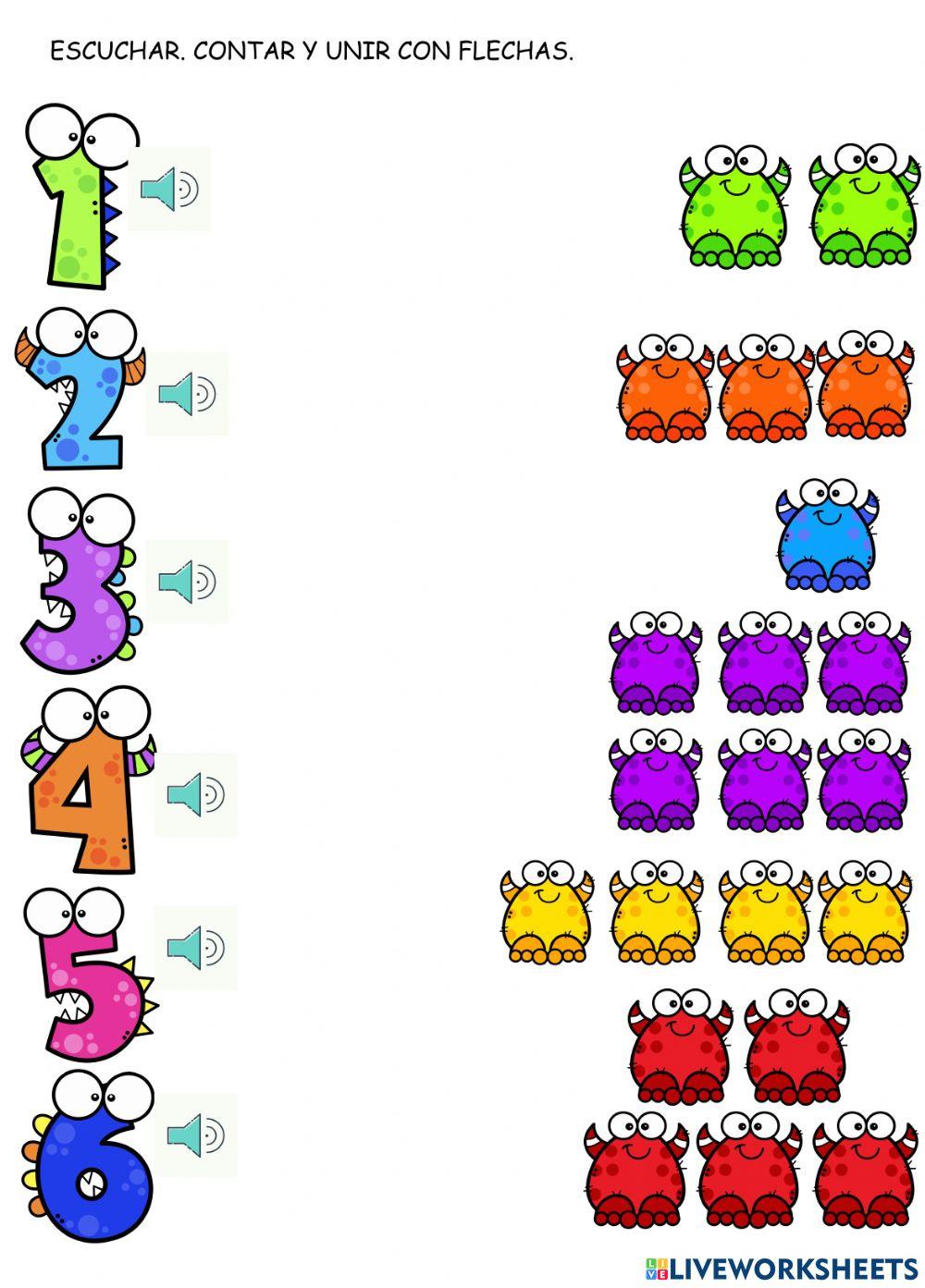 Number 6 activity for kinder live worksheets