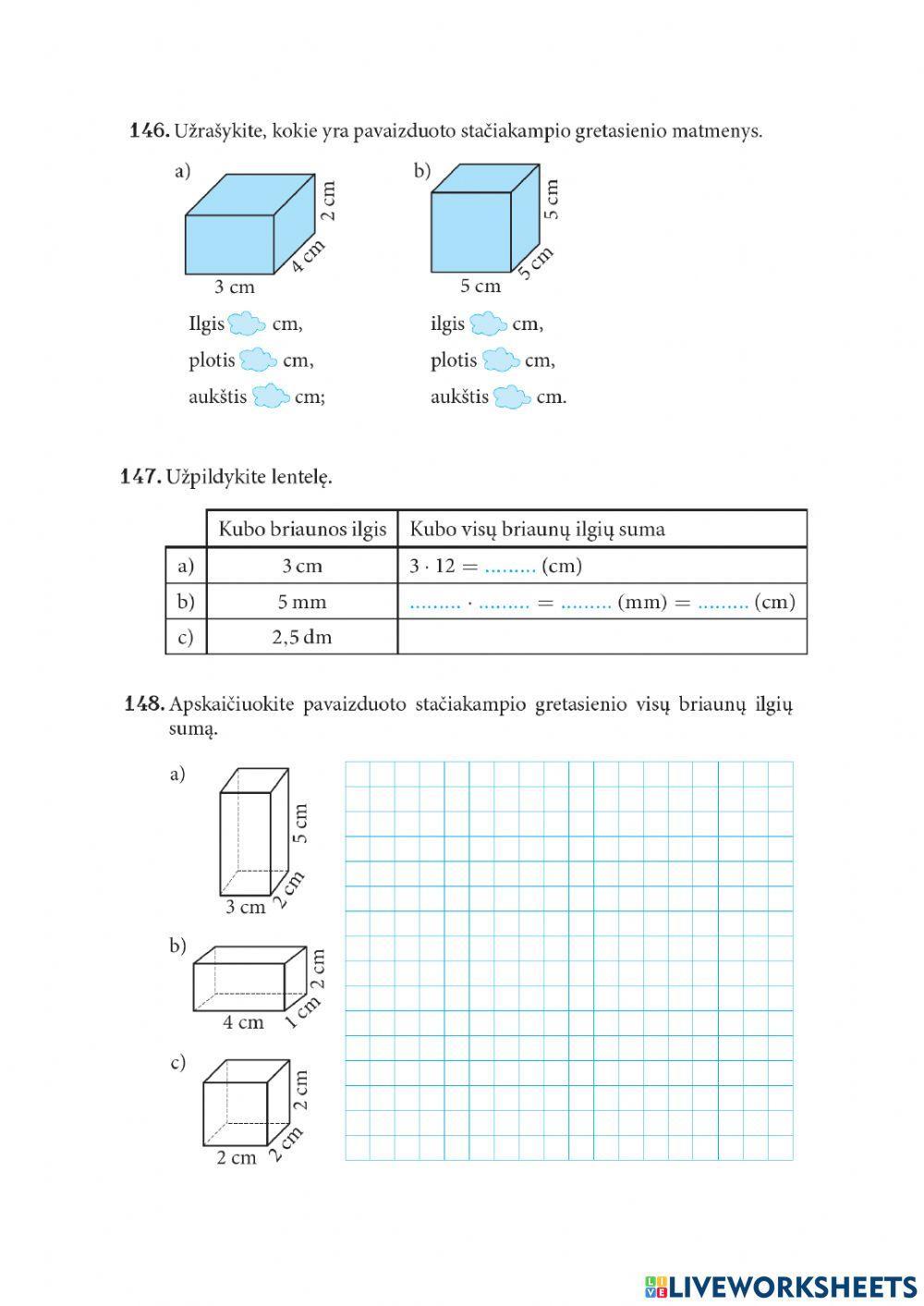 Erdvininiai kūnai 5 klasė