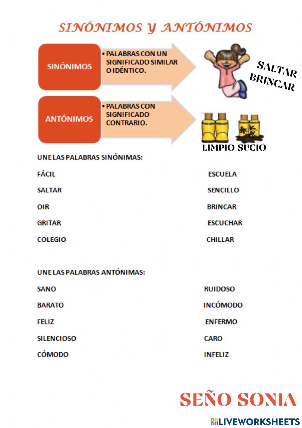 Sinónimos y antónimos