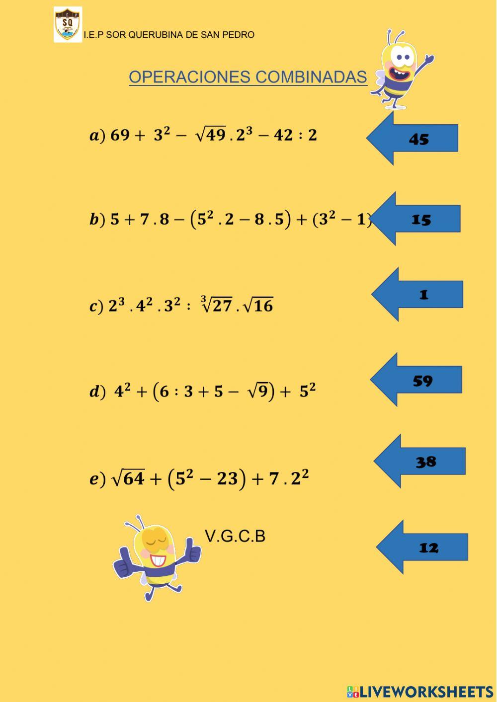 Operaciones combinadas III