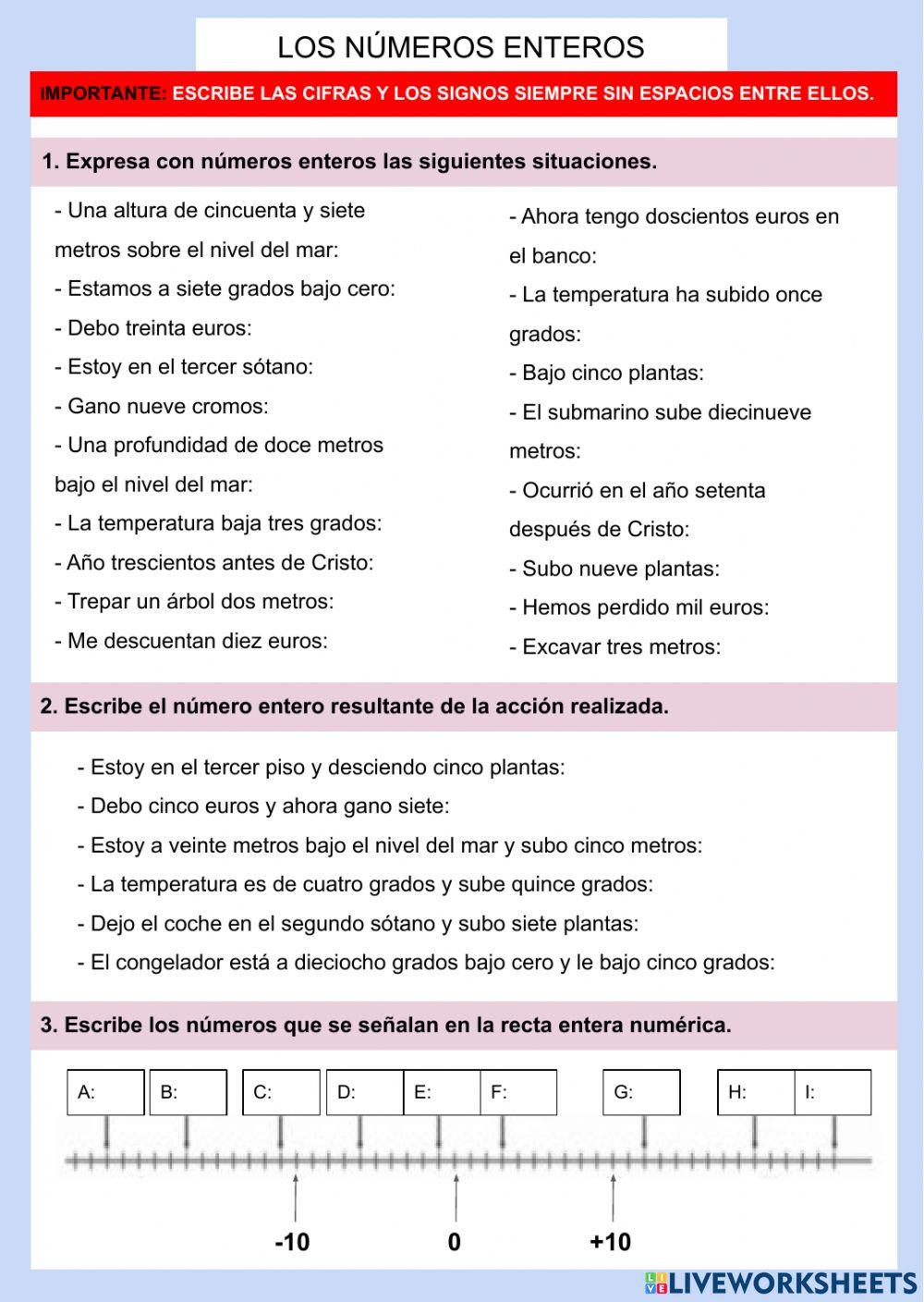 Los números enteros