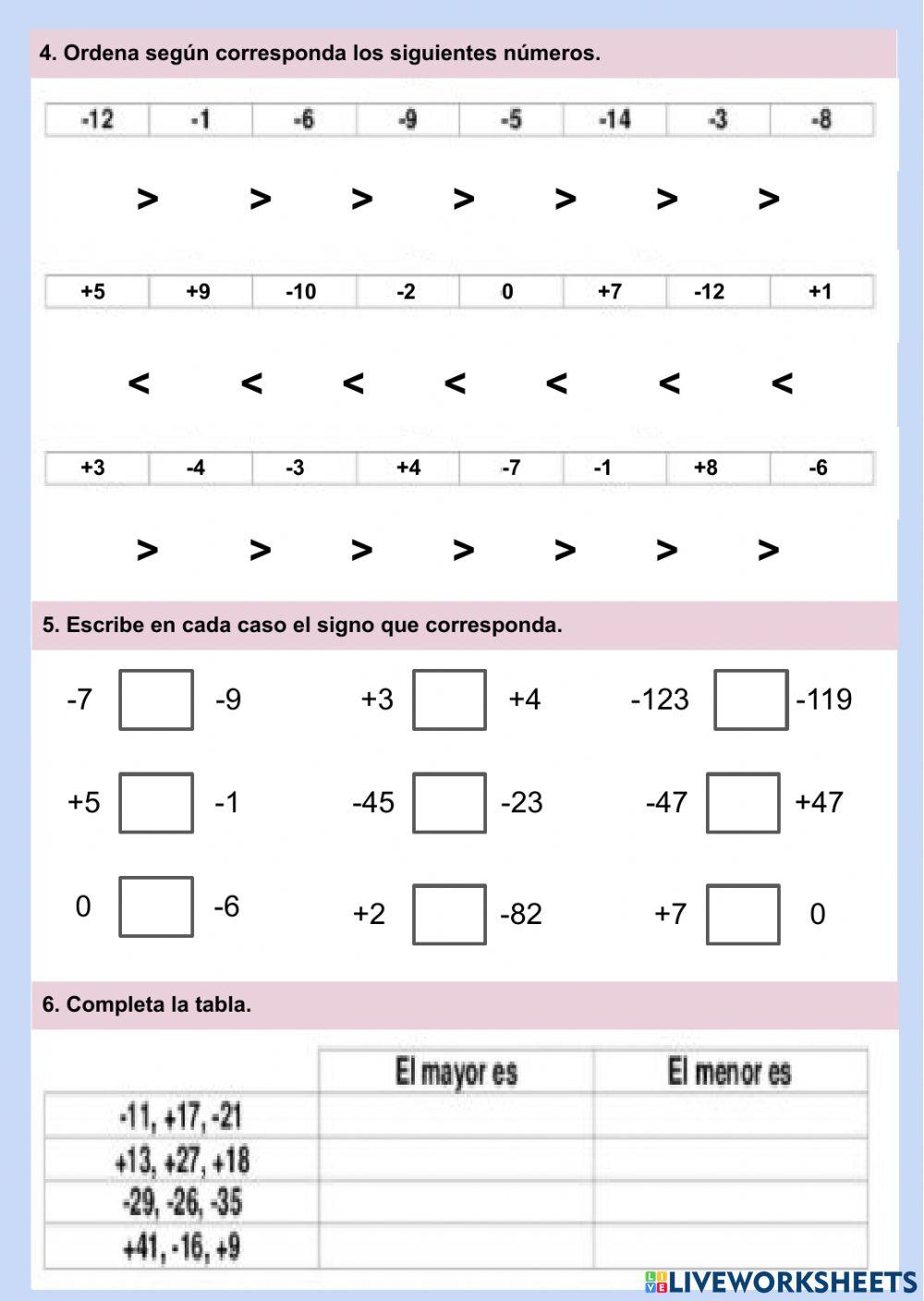 Los números enteros