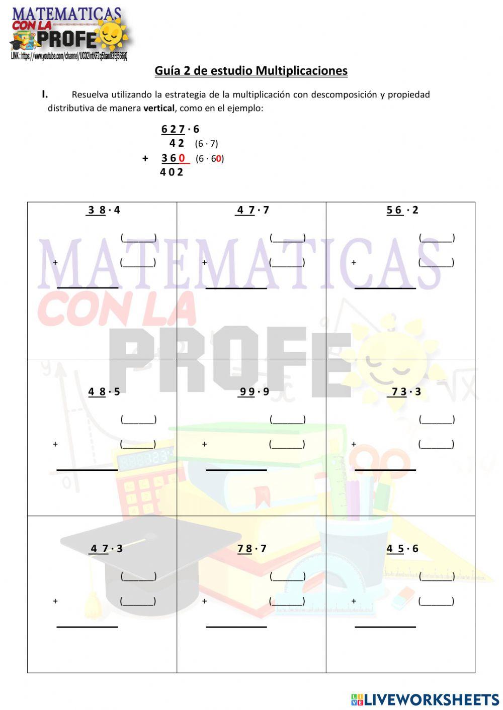 Multiplicación decenas por unidades