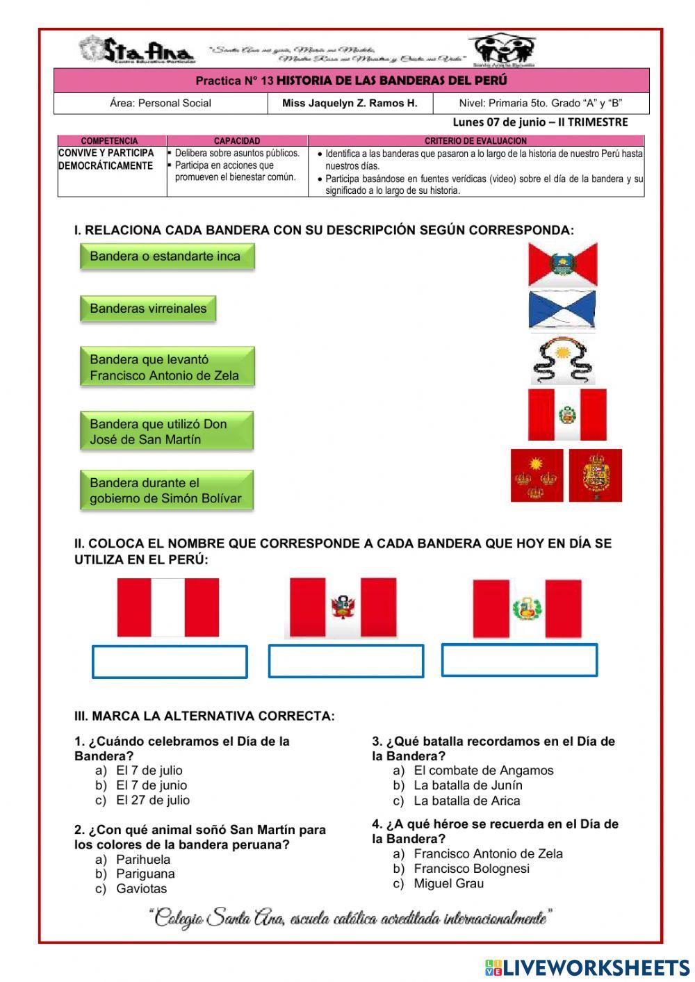 Historia de banderas peruanas