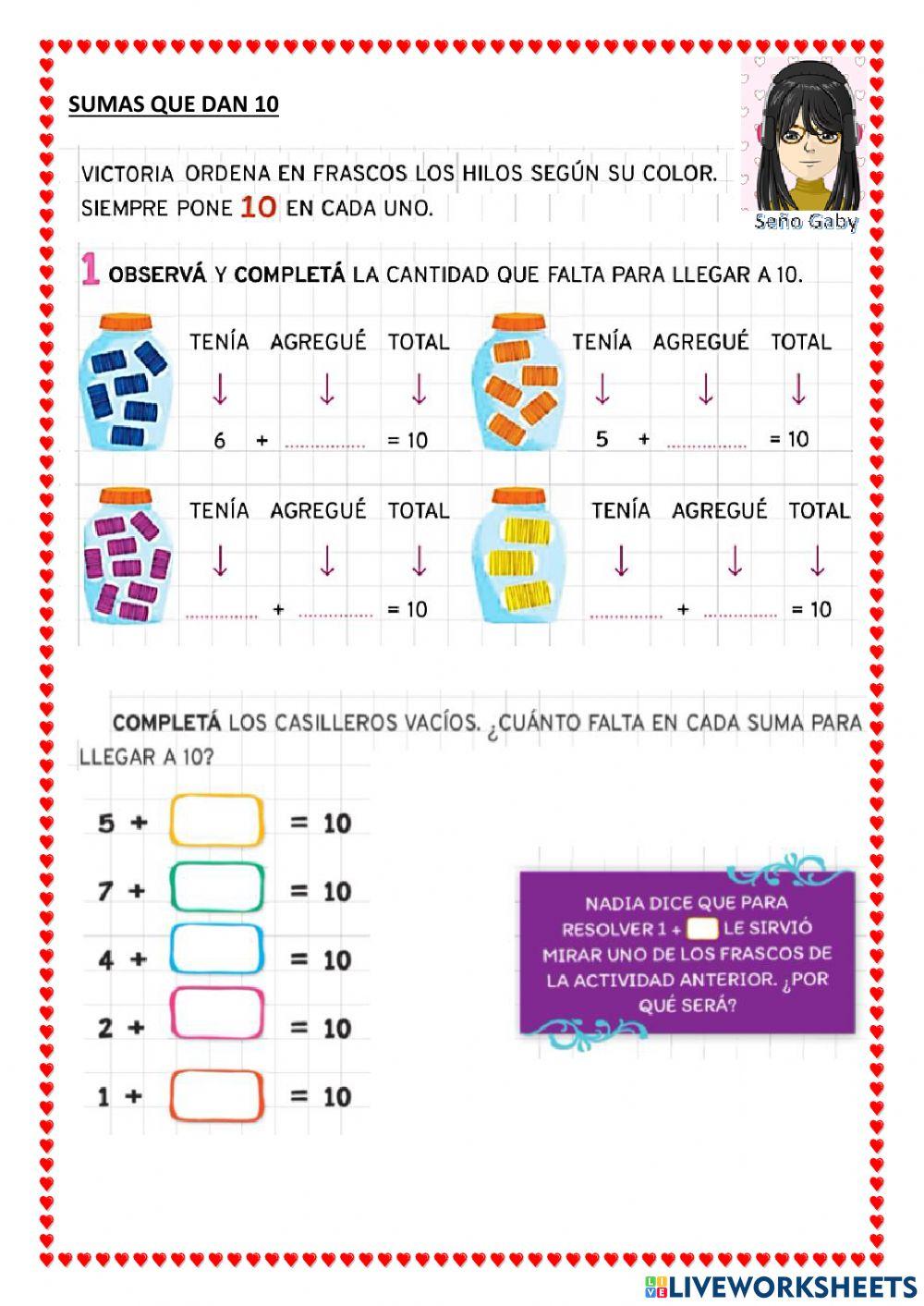 Sumas que dan 10