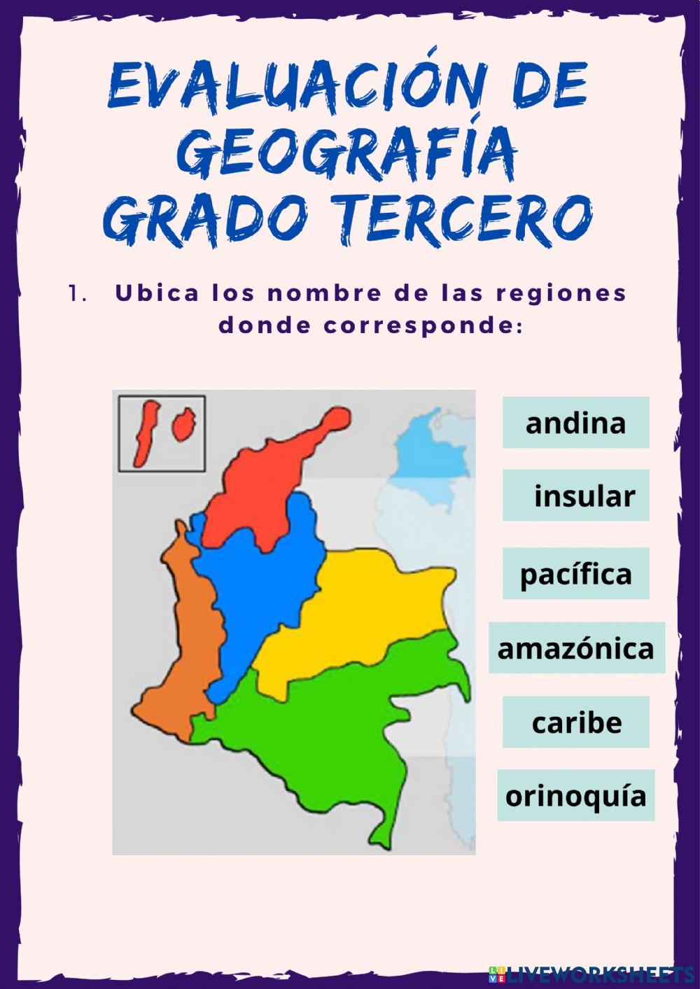 Evaluación de geografía