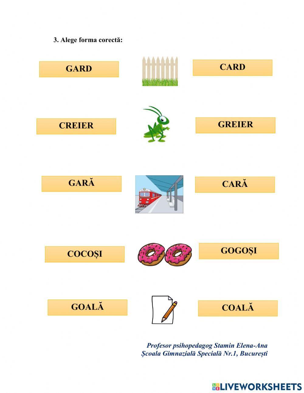 Exerciții pentru pronunția corectă a sunetului G