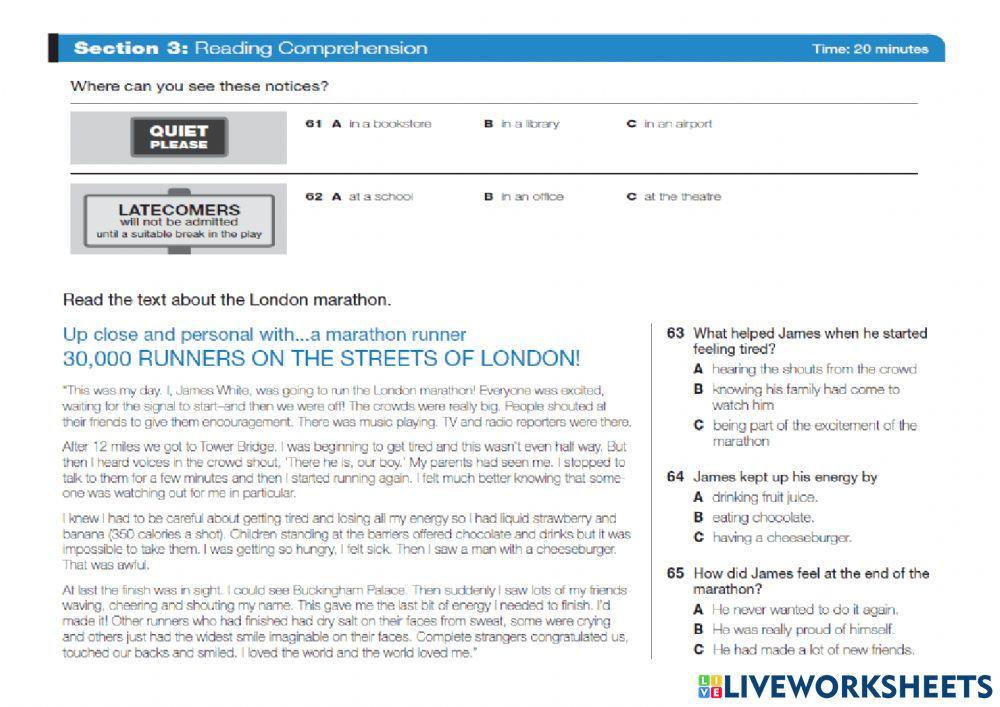 Older learner tryout - reading