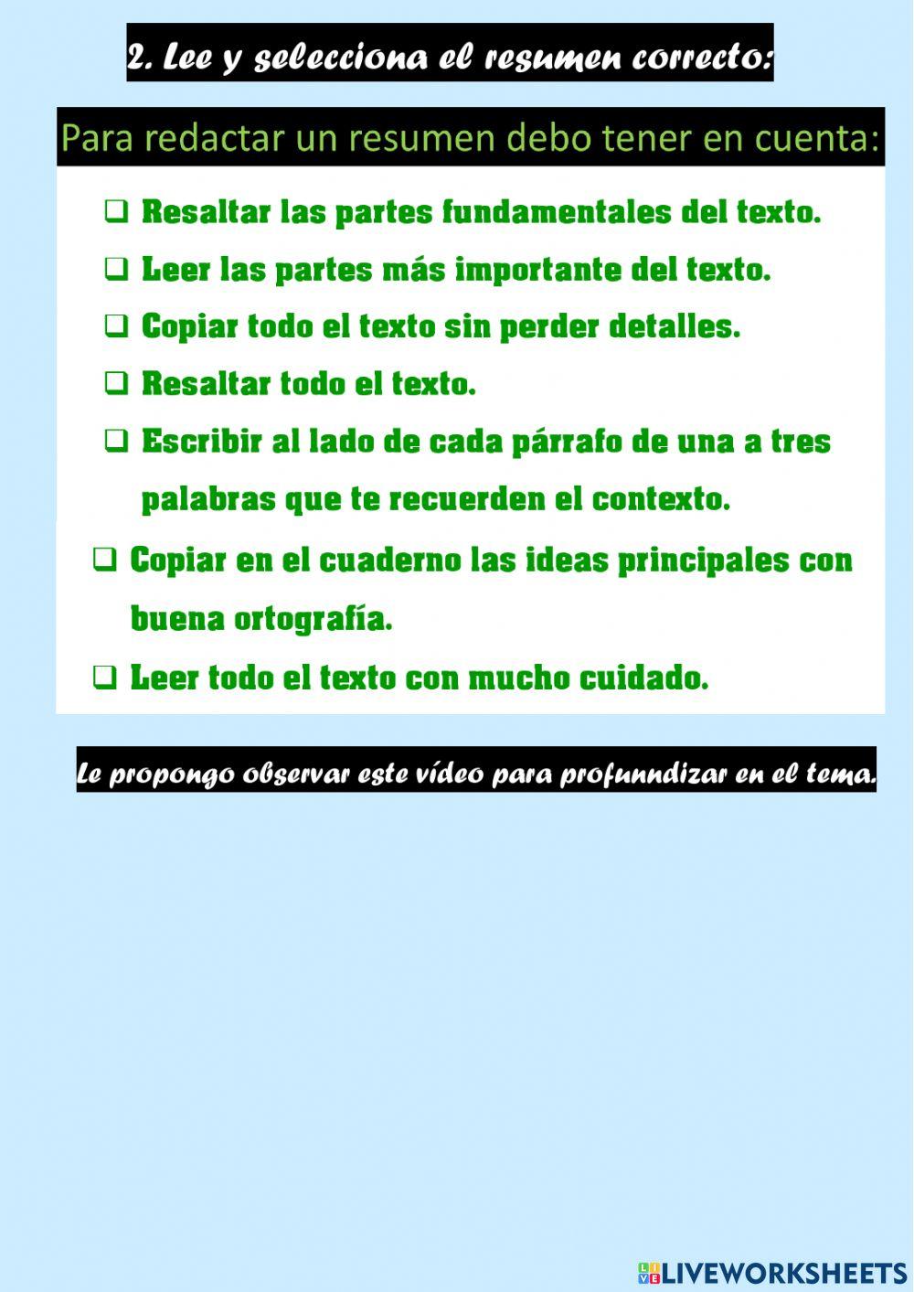 El resumen. Qué es?