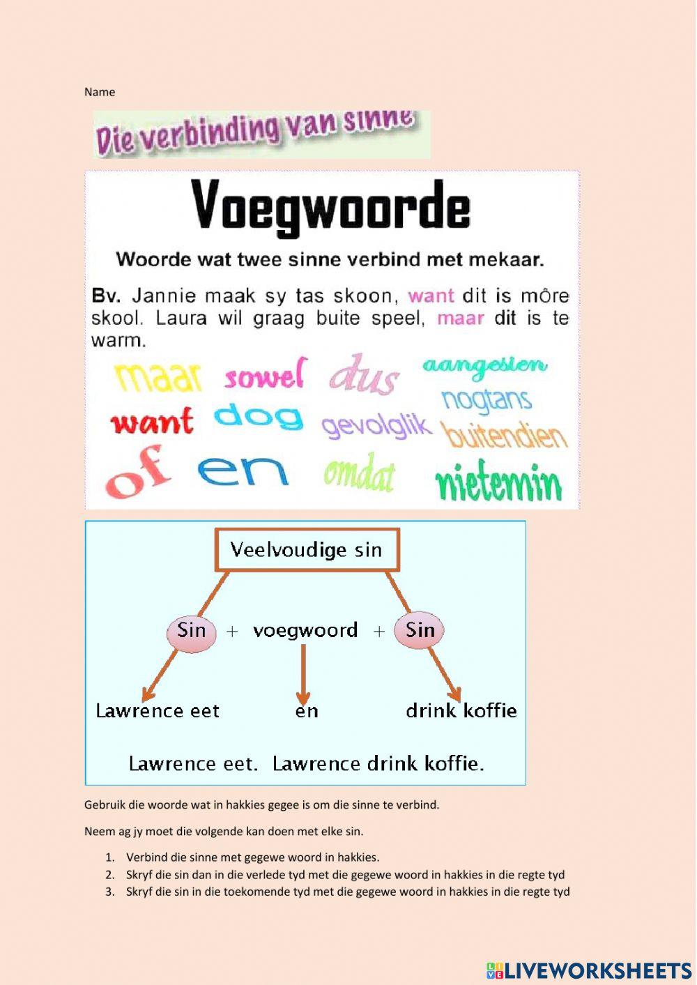 Verbinding van sinne