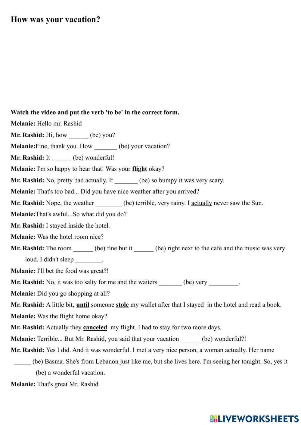 How was your vacation?