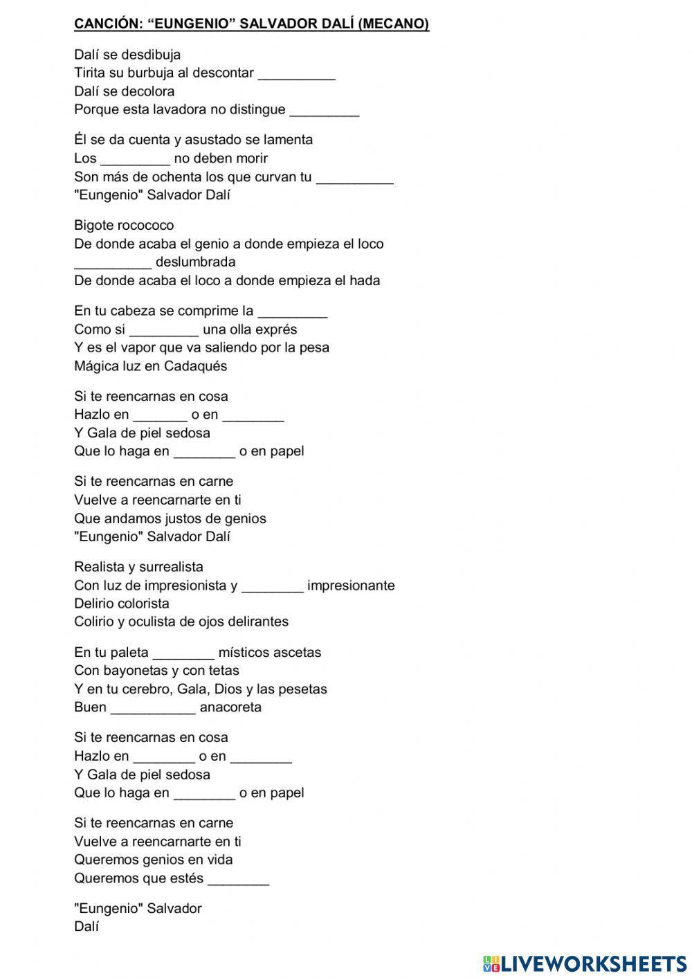 Canción: -Eungenio- Salvador Dalí