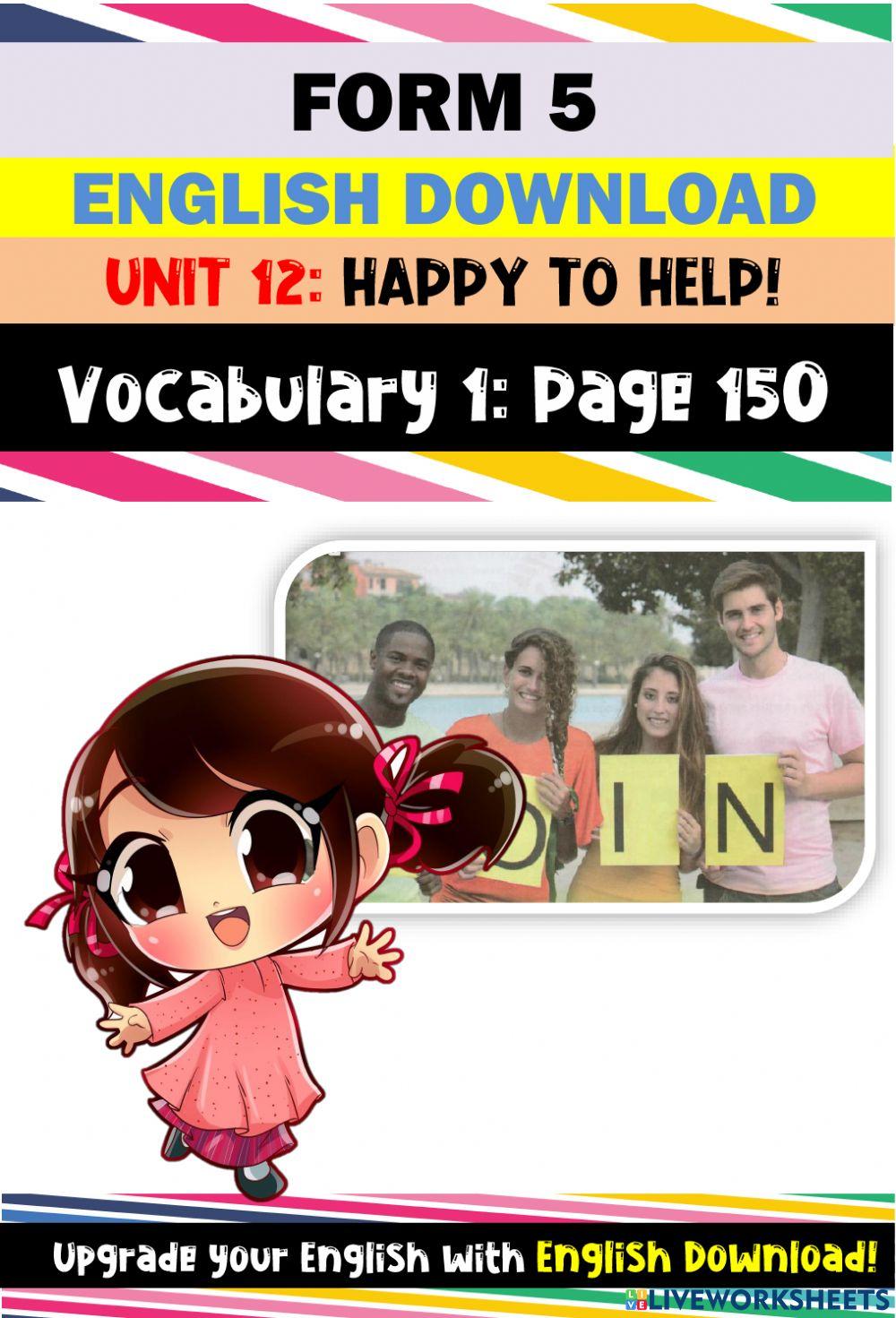 English Download B1 Unit 12 (page 150: Vocabulary 1)