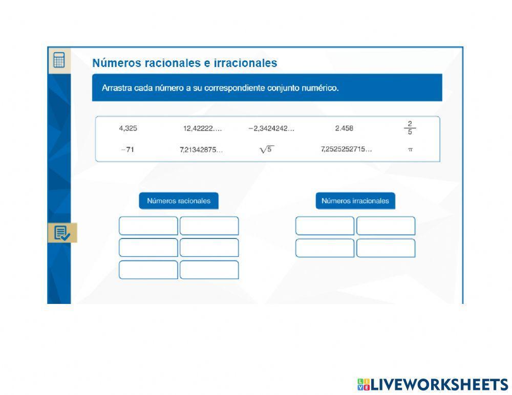 Diferencia entre Racionales e Irracionales
