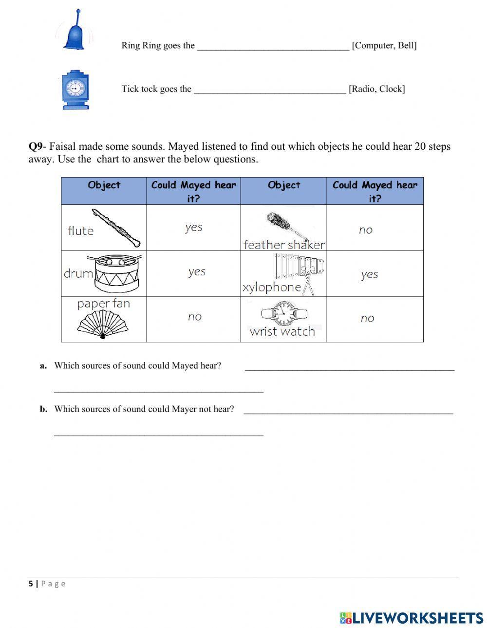 Assessment C Revision Unit 6 Sound