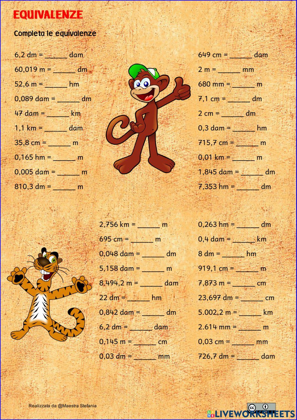 Equivalenze lunghezza 3