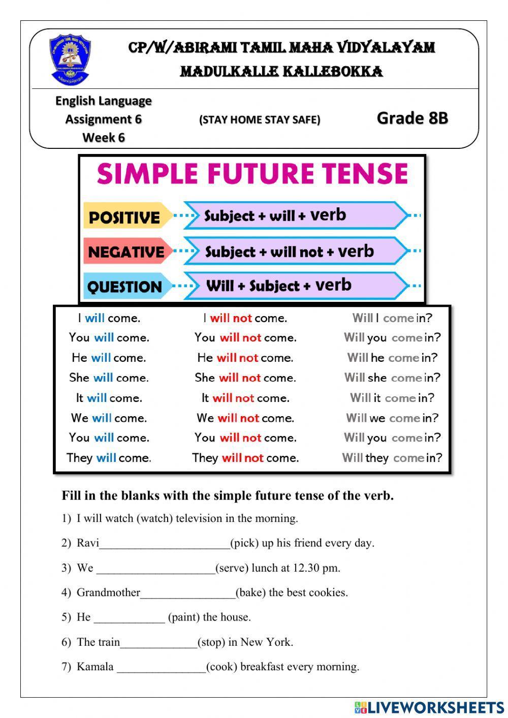 Simple Future Tense