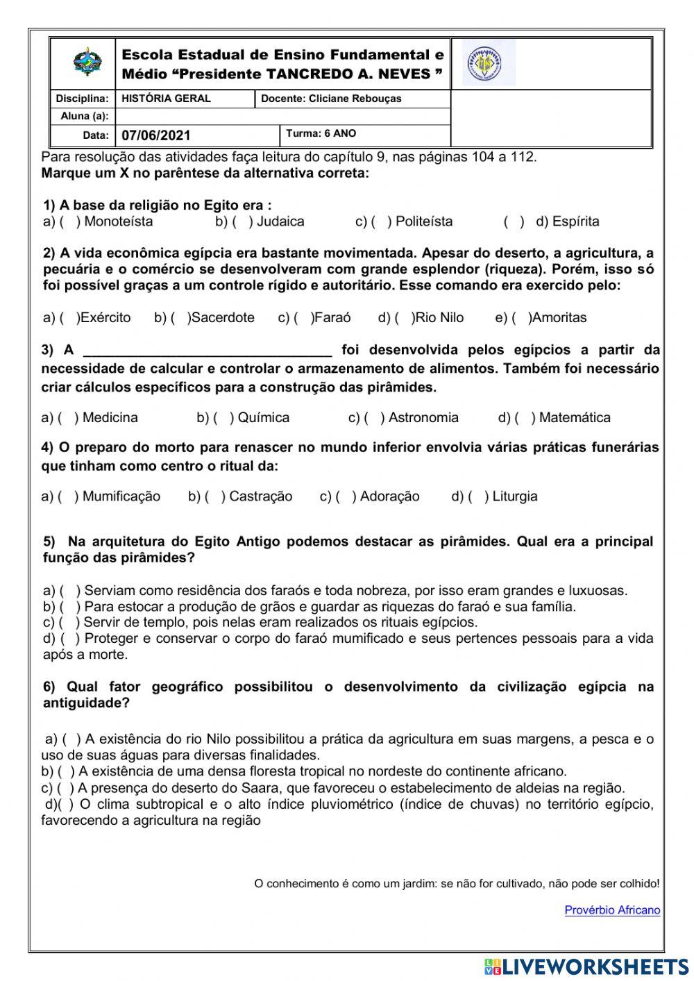 Egito: A civilização do Nilo