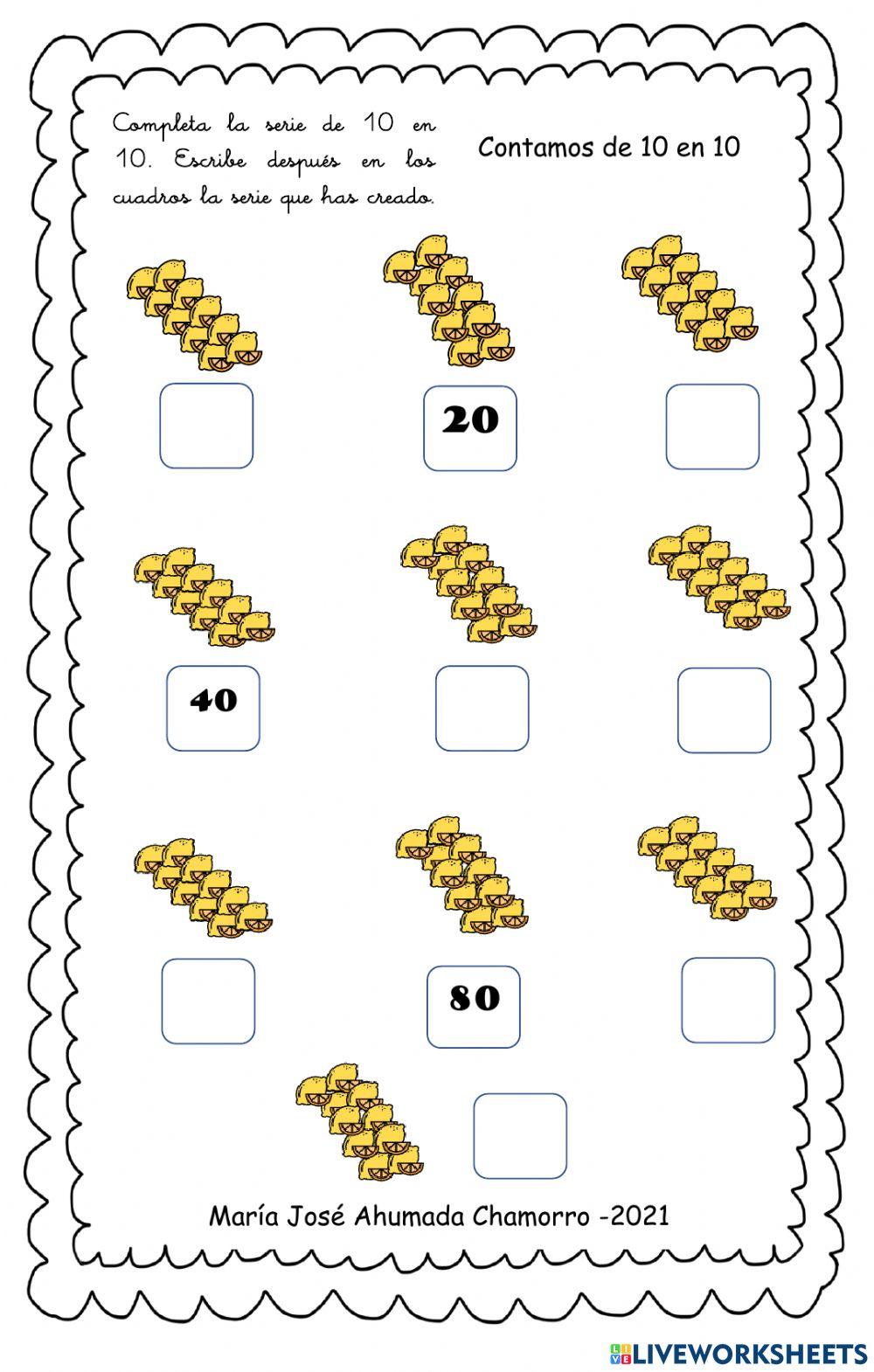 Contemos de 10 en 10