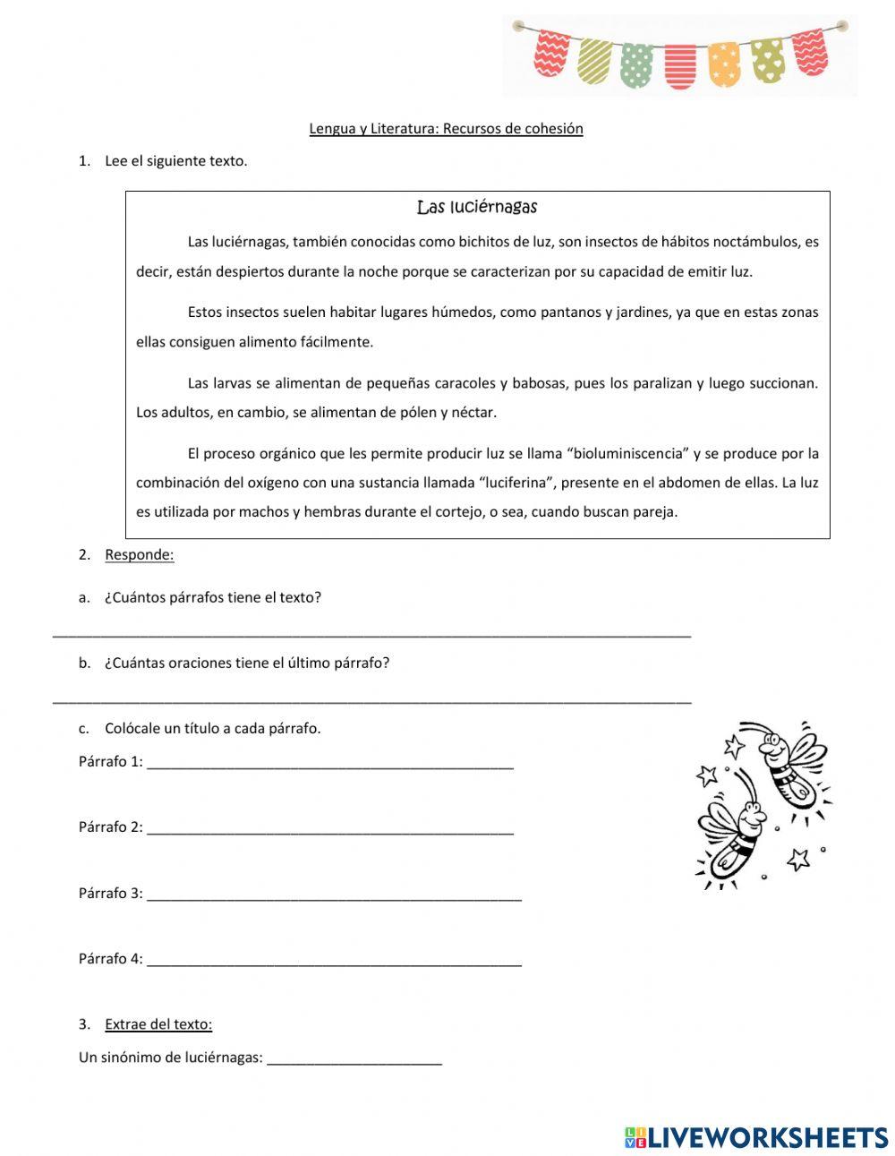 Recursos de cohesión - Tipos de textos